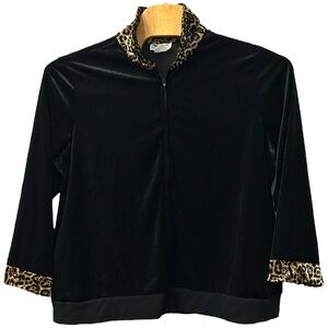 Anthony Richards Women’s Vintage Black‎ Velour Full Zip Jacket  Sz 2XL